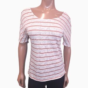 💠RW&CO Striped Lace Dolman Sleeve Top Stretchy Vback Spring Blouse